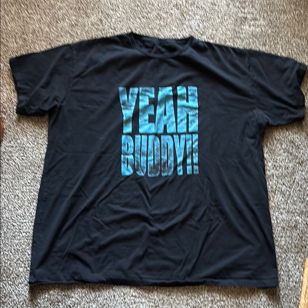 12 Monkeys 5x Black T-Shirt with Blue 'Yeah Buddy!!' Graphic Big & Tall Men’s